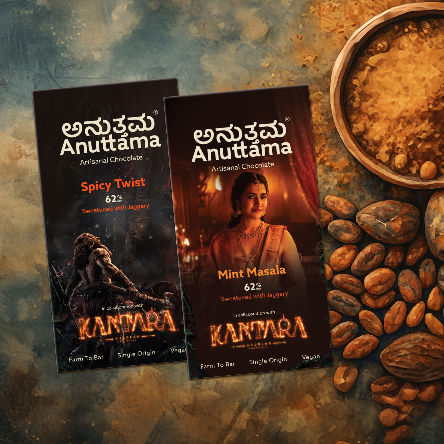 Kantara Combo Pack - Spicy Twist & Mint Masala | 62% Dark