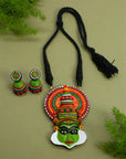 Nandita β Kathakali Design Hand Painted Finish Terracotta Jewellery Set