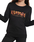 Kantara x Tresnova Cotton Knit Full Sleeves Antimicrobial Finish Text Printed Coordinating T-shirt And Joggers Set-Black