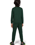 Kantara x Tresnova Cotton Knit Full Sleeves Antimicrobial Finish Root Printed Coordinating T-shirt And Joggers Set-Green