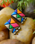 Chaturasra β Handmade Terracotta Square Shape Tiny Stud
