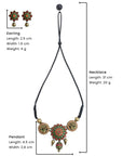 Chakramayura β Mandala Art and Peacock Design Circular Antique Gold Red Green Handmade Terracotta Choker Necklace Set