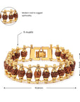 Divine Hindu Gold Plated Rudraksha Chain Bracelet – 24 Beads, Lab Certified