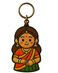 Kantara Guardian Warrior Keychain with Princess Kanakavathi Keychain