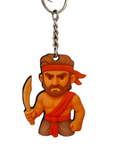 Kantara Guardian Warrior Keychain with Princess Kanakavathi Keychain