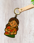 Kantara Guardian Warrior Keychain with Princess Kanakavathi Keychain