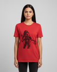 Kantara Official Red Half Sleeve T-Shirt with Warrior Silhouette Print | 100% Cotton | Unisex Casual Wear | Premium Merchandise