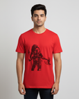 Kantara Official Red Half Sleeve T-Shirt with Warrior Silhouette Print | 100% Cotton | Unisex Casual Wear | Premium Merchandise
