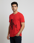 Kantara Official Red Half Sleeve T-Shirt with Warrior Silhouette Print | 100% Cotton | Unisex Casual Wear | Premium Merchandise
