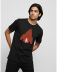 Kantara Official Black Half Sleeve T-Shirt with Silhouette Artwork | 100% Cotton | Unisex Casual Wear | Premium Merchandise