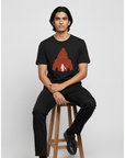 Kantara Official Black Half Sleeve T-Shirt with Silhouette Artwork | 100% Cotton | Unisex Casual Wear | Premium Merchandise