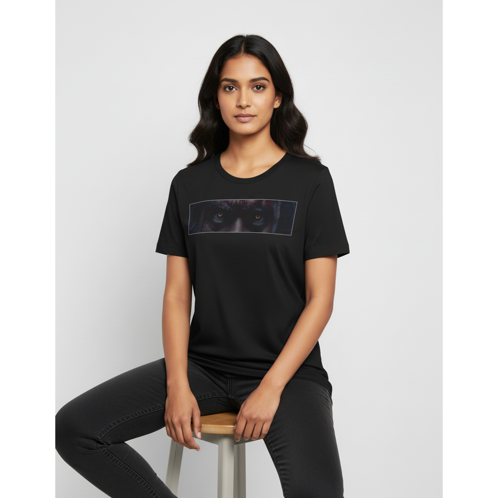 Divine Gaze Kantara Official Black Half Sleeve T-Shirt | 100% Cotton | Unisex Casual Wear | Premium Merchandise
