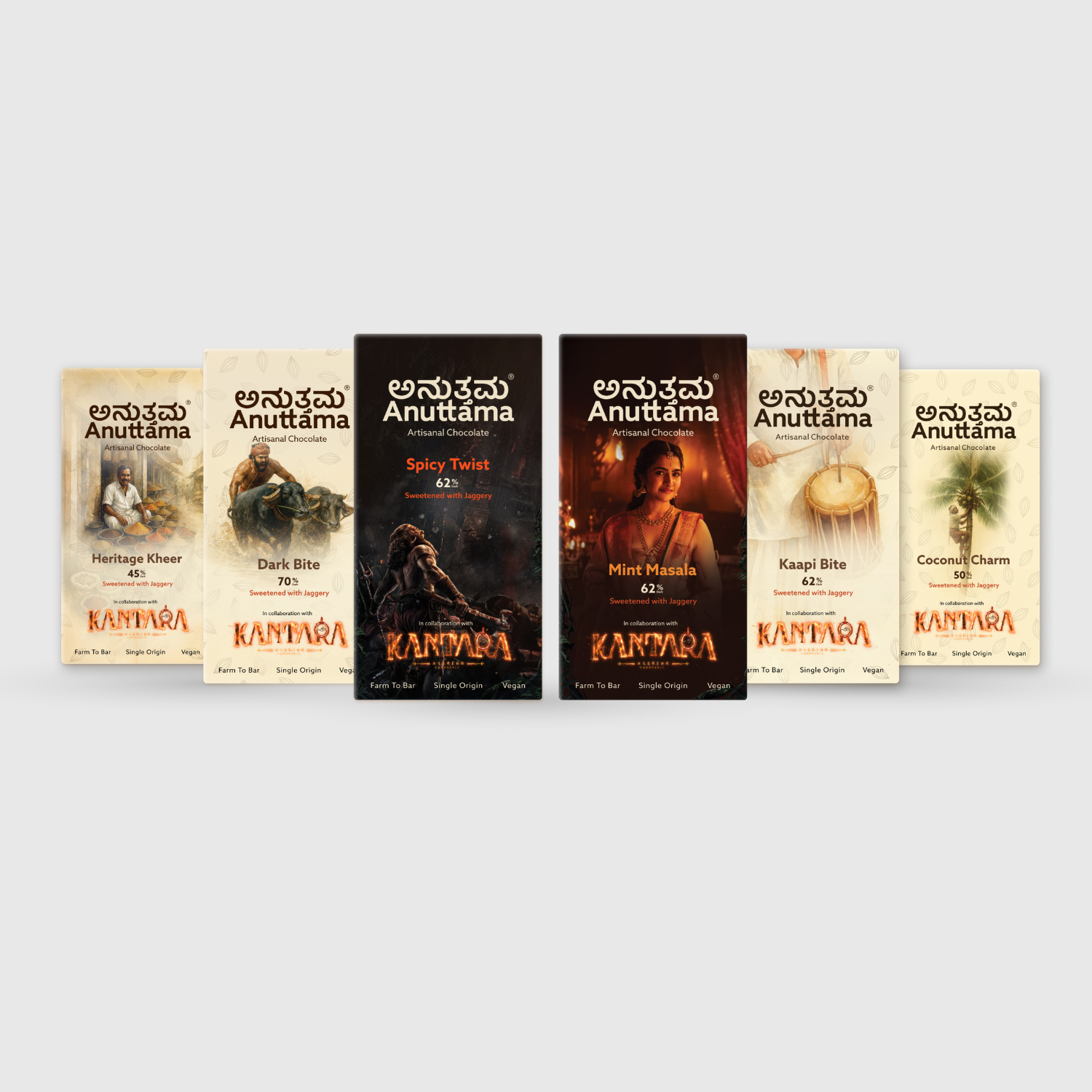 Karavali Collection - Pack of 6 ( Spicy Twist | Mint Masala| Heritage Kheer | Coconut Charm| Kaapi Bite | Dark Bite )
