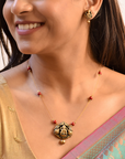 Shreevarshini — Best Seller 🥇💯 Handcrafted Lakshmi Design Gold Red Jewelry Set - Celebrity styles