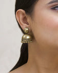 Anka Ruchi — Handmade Antique Gold Geometric Shape Terracotta Jhumka