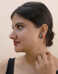 Chaturasra — Handmade Terracotta Square Shape Tiny Stud