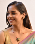 Shreevarshini — Best Seller 🥇💯 Handcrafted Lakshmi Design Gold Red Jewelry Set - Celebrity styles
