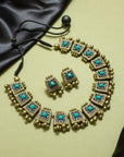 Flower Design Hand Painted Finish Terracotta Jewellery Set