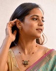 Shreevarshini — Best Seller 🥇💯 Handcrafted Lakshmi Design Gold Red Jewelry Set - Celebrity styles