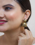 Anka Ruchi — Handmade Antique Gold Geometric Shape Terracotta Jhumka