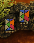 Chaturasra — Handmade Terracotta Square Shape Tiny Stud