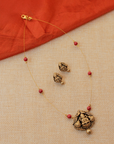 Shreevarshini — Best Seller 🥇💯 Handcrafted Lakshmi Design Gold Red Jewelry Set - Celebrity styles