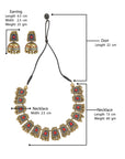 Rekhita — Designer Handmade Antique Gold Geometric Design Choker Handmade Terracotta Necklace Set