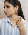 Flower Design German Silver Earring