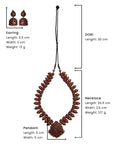 Tamramayura — Copper Finish Grand Peacock Design Haram Handmade Terracotta Necklace Set