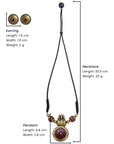 Trinetra — Trishul Design Antique Gold Brown Minimalistic Handmade Terracotta Necklace Set