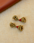 Devyani - Handcrafted Temple Two layer Terracotta Jewellery Set in Maroon & Antique Gold