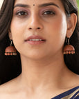 Bold Natural Shade Kiln Fired Terracotta Brown Jhumka Dangling Hanging Earring