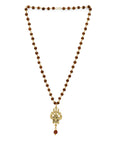 Divine Hindu Gold Plated OM Shiva Trishool Rudraksha Necklace – 54 Beads, Lab Certified