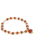 Divine Hindu Golden Cap 5-Mukhi Rudraksha Bracelet – Lab Certified