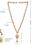 Divine Hindu Gold Plated OM Shiva Trishool Rudraksha Necklace – 54 Beads, Lab Certified