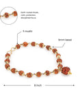 Divine Hindu Golden Cap 5-Mukhi Rudraksha Bracelet – Lab Certified
