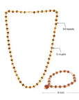 Golden Cap Rudraksha Necklace & Bracelet Combo