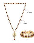 OM Shiva Trishool Necklace & Rudraksha Bracelet Combo