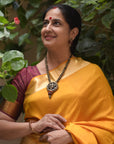 Handcrafted Terracotta Rudraksha Bead Necklace Set with Lord Shiva Pendant and Matching Earrings