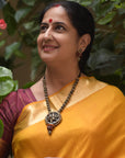 Handcrafted Terracotta Rudraksha Bead Necklace Set with Lord Shiva Pendant and Matching Earrings
