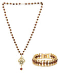 OM Shiva Trishool Necklace & Rudraksha Bracelet Combo