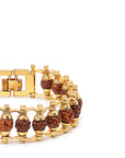 Divine Hindu Gold Plated Rudraksha Chain Bracelet – 24 Beads, Lab Certified