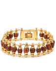 Divine Hindu Gold Plated Rudraksha Chain Bracelet – 24 Beads, Lab Certified