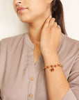 Divine Hindu Golden Cap 5-Mukhi Rudraksha Bracelet – Lab Certified