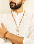 OM Shiva Trishool Necklace & Rudraksha Bracelet Combo
