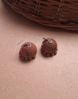 Bold Natural Shade Kiln Fired Terracotta Brown Jhumka Dangling Hanging Earring
