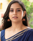 Bold Natural Shade Kiln Fired Terracotta Brown Jhumka Dangling Hanging Earring