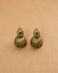 Shyamamayura — Antique Gold and Black Peacock Design Handmade Terracotta Necklace Set