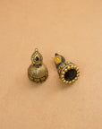 Shyamamayura — Antique Gold and Black Peacock Design Handmade Terracotta Necklace Set